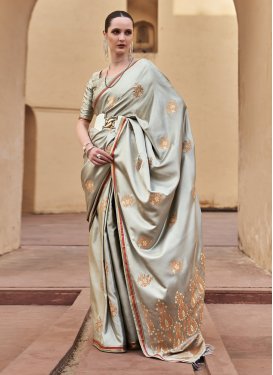 Satin Silk Designer Traditional Saree For Ceremonial