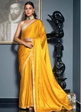 Satin Silk Traditional Designer Saree For Ceremonial