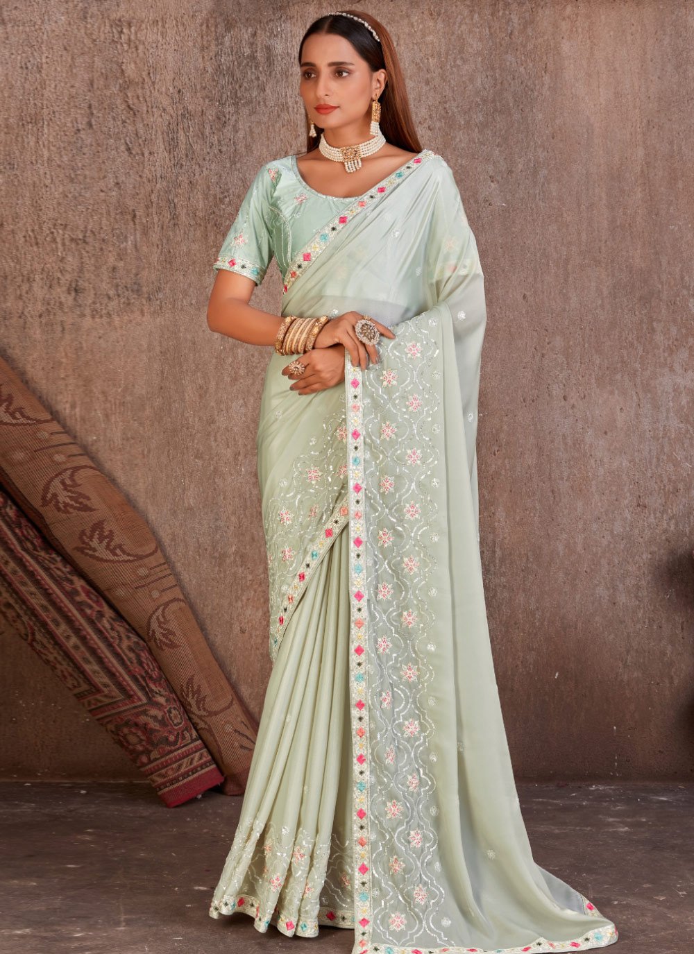 Satin Silk Traditional Designer Saree For Festival