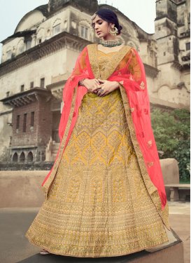 Satin Silk Trendy Designer Lehenga Choli For Bridal