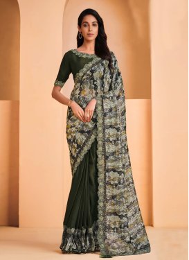 Satin Silk Trendy Designer Saree For Festival