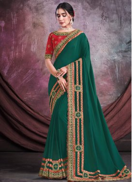Satin Silk Trendy Saree For Festival