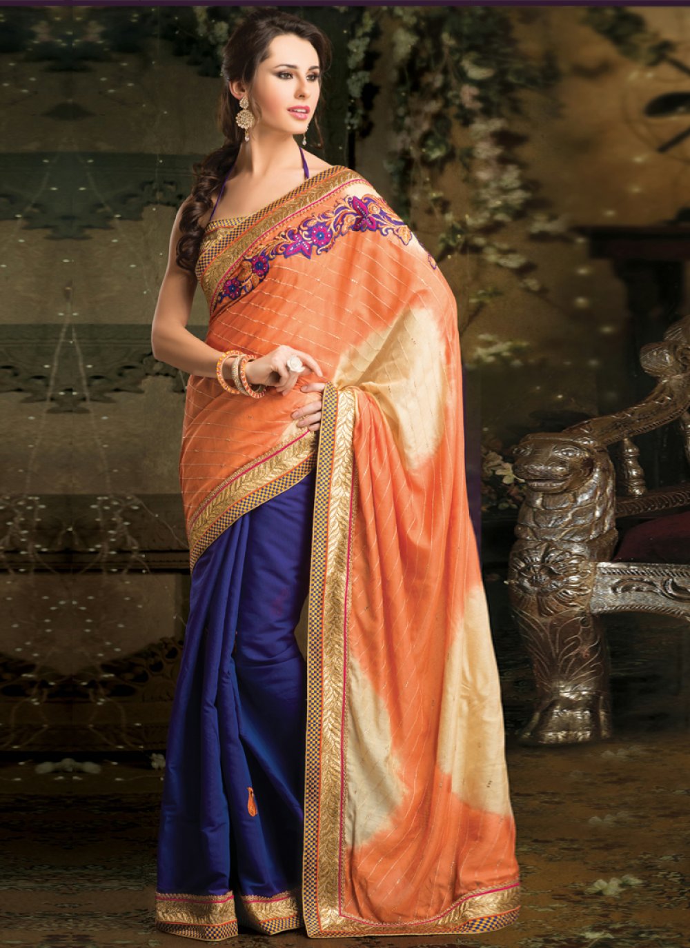 Grey Damodara Cotton Half Saree – Shopzters