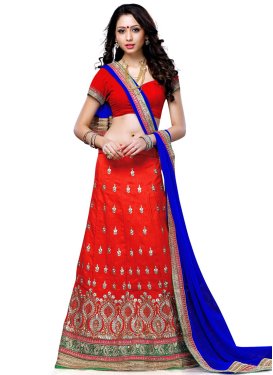 Sensible Red Color Art Silk Wedding Lehenga Choli
