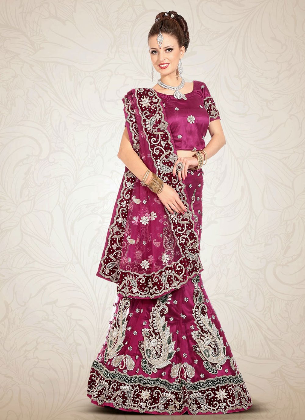 Buy Wine Purple Bridal Lehenga With Heavy Embroidery - NOOR 2022 KALKI  Fashion India