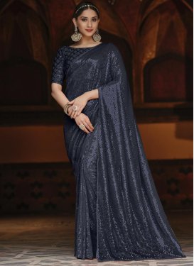 Sequins Work Contemporary Style Saree