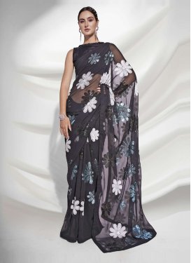 Sequins Work Designer Contemporary Style Saree