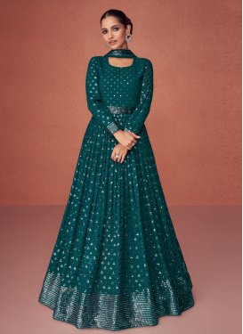 Sequins Work Desinger Anarkali Salwar Suit