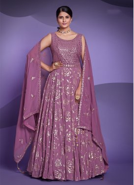Sequins Work Readymade Floor Length Gown