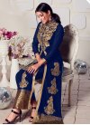 Embroidered Work Faux Georgette Pant Style Designer Salwar Suit - 1