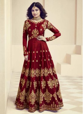 Shamita Shetty Art Silk Floor Length Anarkali Salwar Suit