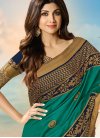 Shilpa Shetty Sea Green Art Silk Designer Traditional Saree - 1