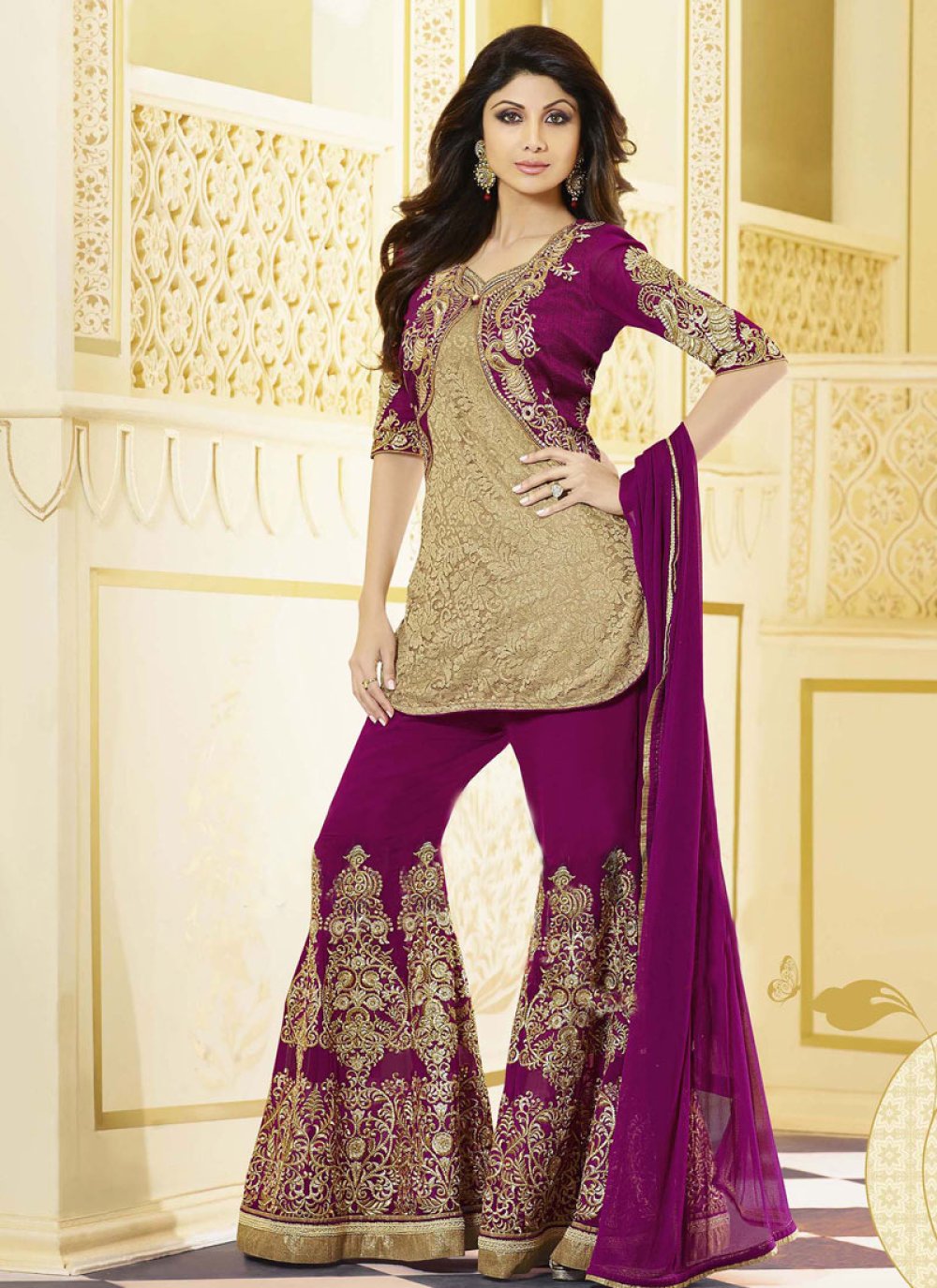 Jacket style hot sale palazzo suits