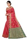 Rose Pink and Sea Green Art Silk Traditional Designer Saree For Ceremonial - 1