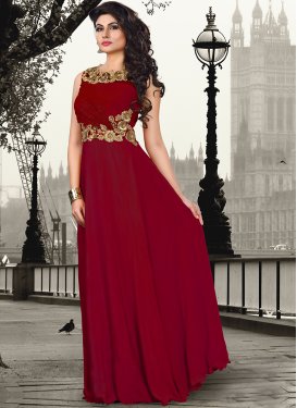 Sightly Crepe Silk Party Wear Readymade Gown