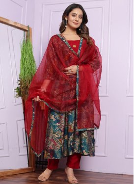 Silk Blend Cutdana Work Readymade Salwar Suit