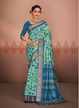 Silk Blend Designer Contemporary Saree For Casual