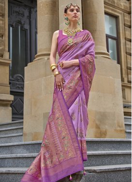 Silk Blend Designer Traditional Saree For Festival