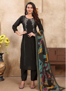 Silk Blend Embroidered Work Readymade Salwar Suit