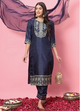 Silk Blend Readymade Designer Salwar Suit