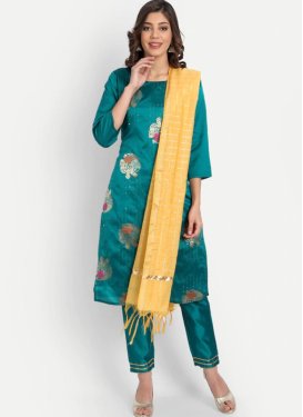 Silk Blend Sequins Work Pant Style Salwar Kameez
