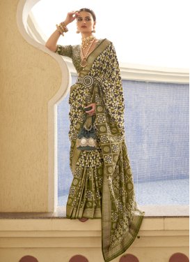 Silk Blend Traditional Designer Saree For Festival