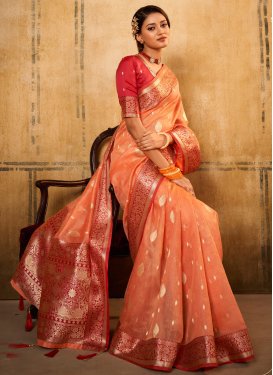 Silk Blend Trendy Designer Saree
