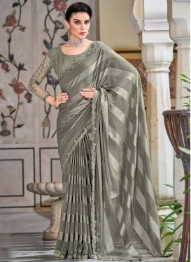 Silk Blend Trendy Saree For Ceremonial