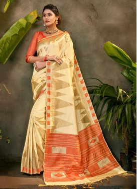 Silk Blend Woven Work Designer Contemporary Saree