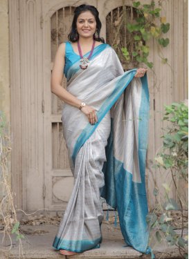 Silk Blend Woven Work Trendy Classic Saree