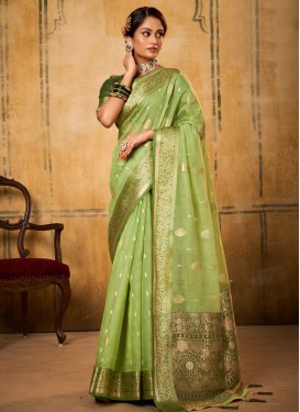 Silk Blend Woven Work Trendy Designer Saree