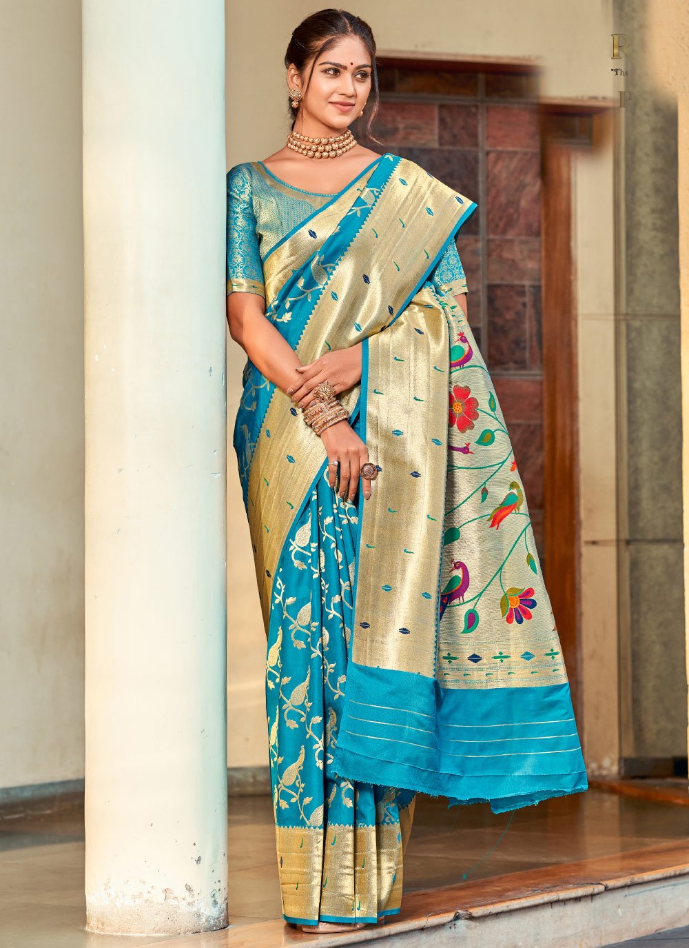 Indigo Blue Embellished Silk Saree - SA378102 | Trendy sarees, Silk sarees,  Designer sarees collection