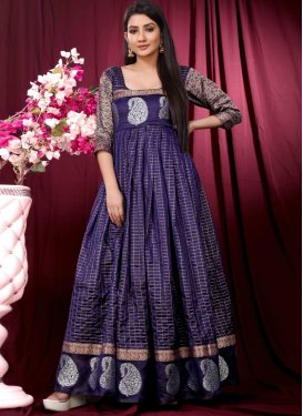 Silk Woven Work Readymade Classic Gown