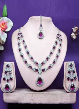 Silver Rodium Polish Alloy Necklace Set