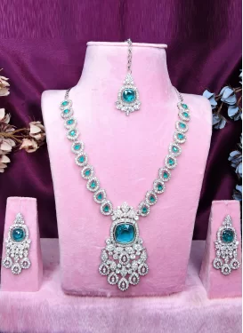 Silver Rodium Polish Necklace Set For Festival