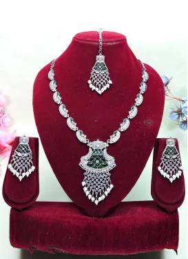 Silver Rodium Polish Oxidized Necklace Set