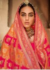 Embroidered Work Banarasi Silk Orange and Rose Pink Designer Contemporary Style Saree - 2