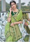 Green and Mint Green Woven Work Traditional Designer Saree - 1