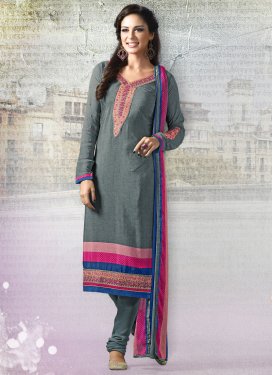 Snazzy Lace Work Churidar Salwar Suit
