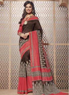 Sophisticated Coffee Brown Color Casual Saree