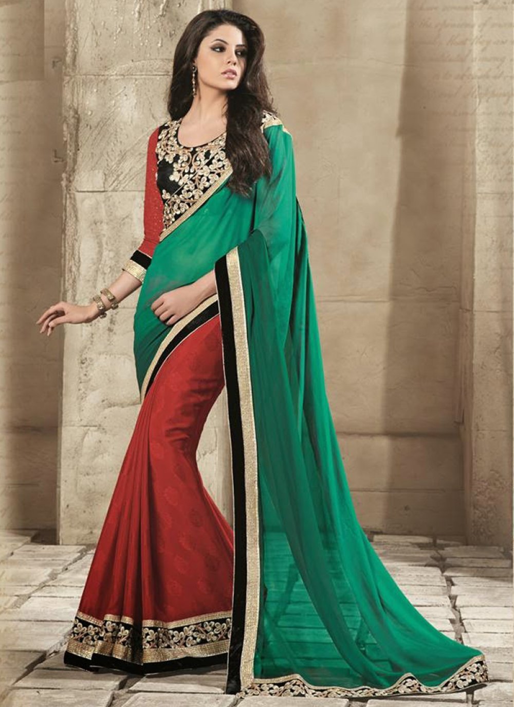 Page 3 | Georgette Half and Half Sarees: Buy Latest Designs Online | Utsav  Fashion