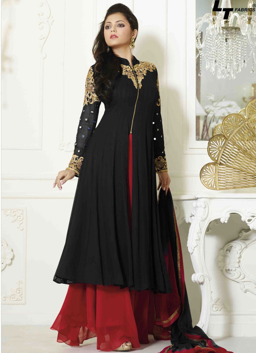 Sparkling Black Color Drashti Dhami Designer Salwar Kameez