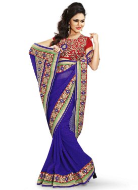 Specialised Lace Faux Georgette Party Wear Saree