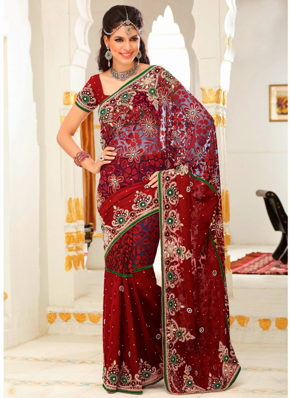 seymore Lovable Maroon Bandhani Wedding Saree - (Chunriya6-3123) in Ranchi  at best price by Panghat Fashion LLP & Kedia Textiles - Justdial