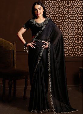 Stone Work Faux Chiffon Designer Traditional Saree For Party