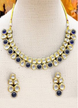 Stone Work Gold Rodium Polish Necklace Set