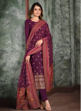 Stone Work Pant Style Pakistani Salwar Suit For Ceremonial