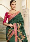 Vichitra Silk Embroidered Work Trendy Classic Saree - 1