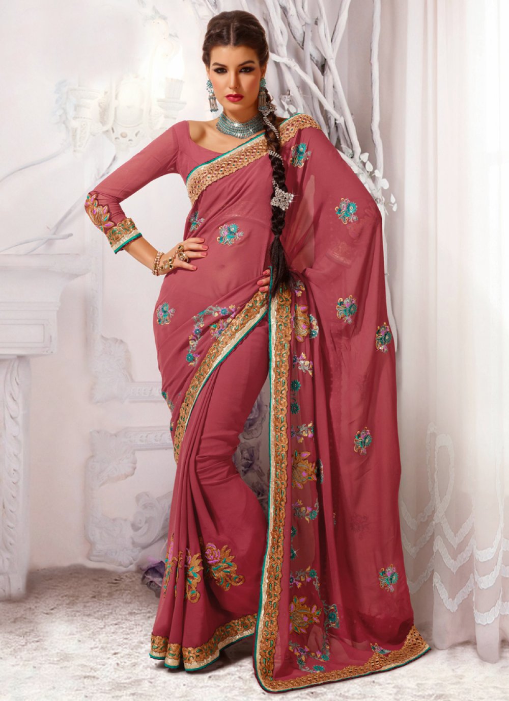 Bride in Zardosi Work Pattu Saree | Saree, Bridal blouse designs, South  indian bride