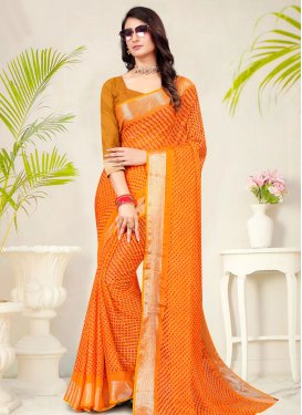 Strips Print Work Traditional Designer Saree
